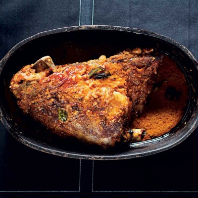 Indian-spiced lamb shoulder