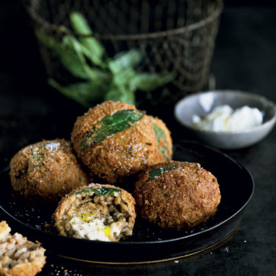 Mozzarella-and-sage arancini balls