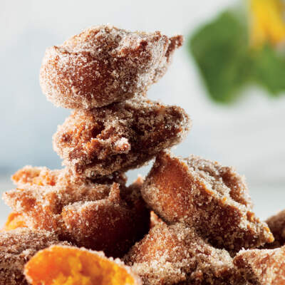 Pumpkin fritters with cinnamon sugar