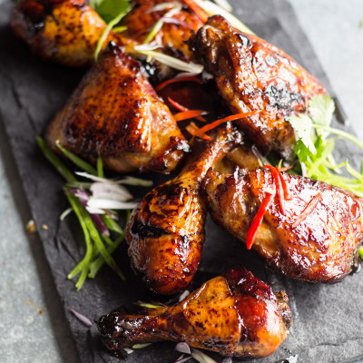 Asian chicken with fresh coriander salsa