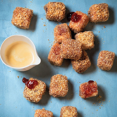 Coconut-and-jam lamingtons