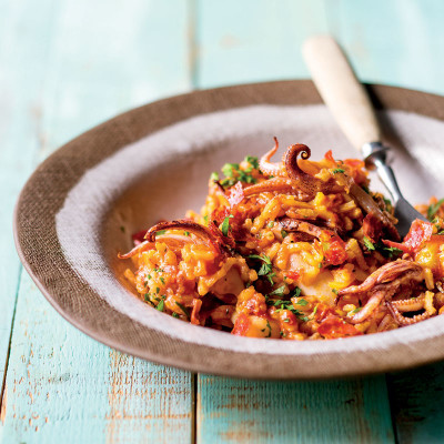 Calamari, chorizo and tomato rice