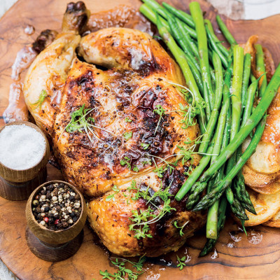 Roast cranberry, apple and sage free-range chicken