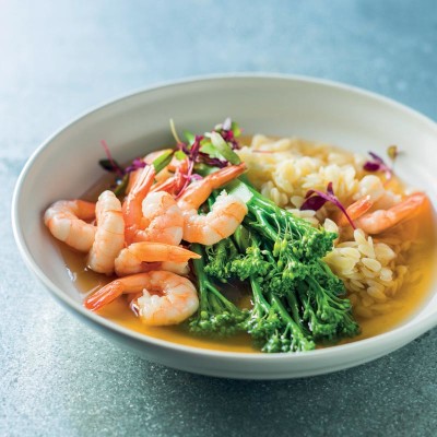 Poached prawns