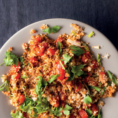 Spicy no-carb tomato “tabbouleh”