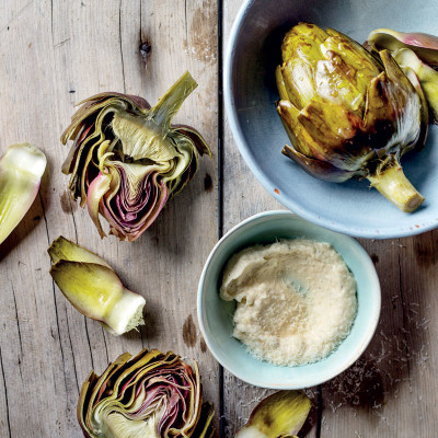 Artichokes with Parmesan mayonnaise