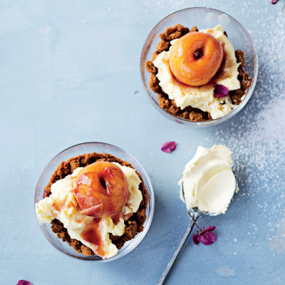 Ginger mascarpone and peaches