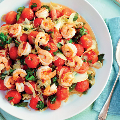 Bill’s prawn, fennel and watermelon salad with chilli dressing