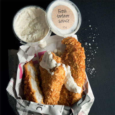 Fish in chips with tartare sauce