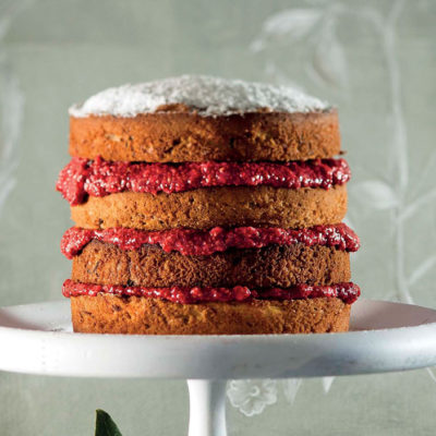 Gluten-free Victoria sponge with raspberry chia jam