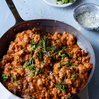 Pork rosemary cream bolognese