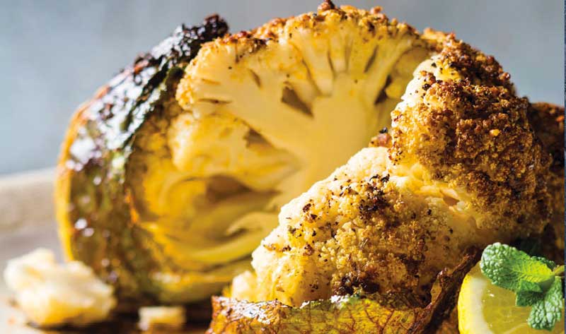 Comforting cauliflower dishes - whole roasted
