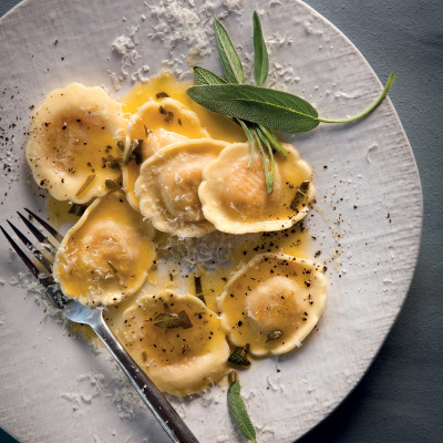 Butternut pansotti in lemon butter sauce