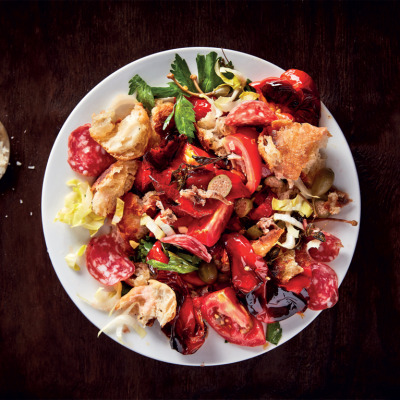 Roast pepper panzanella