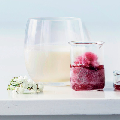 Lemon posset with red-wine snow