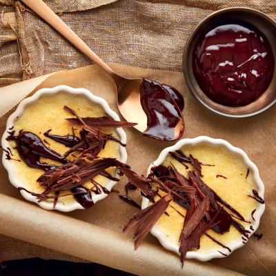 Orange custard puddings