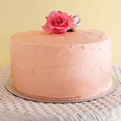 Strawberry-and-rose hot-milk sponge