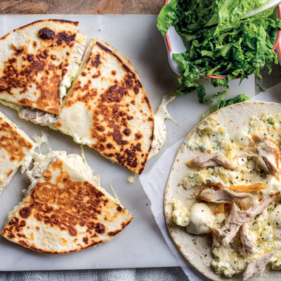 Cheesy chicken quesadillas