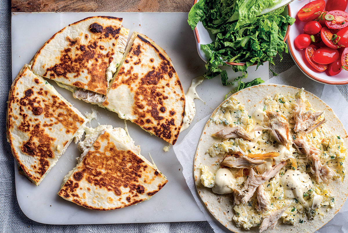 cheesy chicken quesadillas