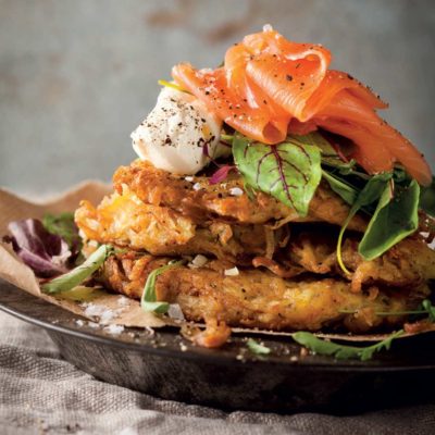 potato-rosti-topped-with-salad-greens-salmon-and-creme-fraiche