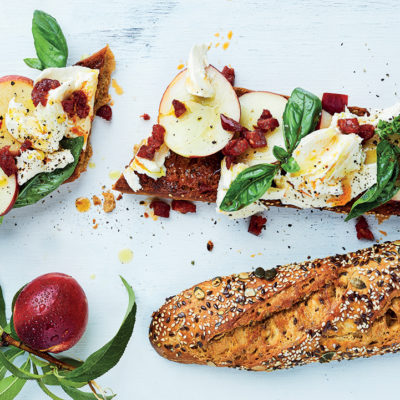 Flavourburst nectarine caprese toast