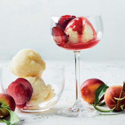 Flavourburst plum and nectarine melba