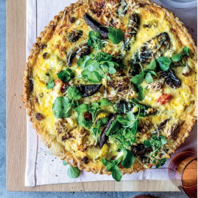 Chunky roast vegetable-and-cheese tart