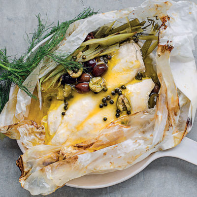 Fish en papillote with orange juice