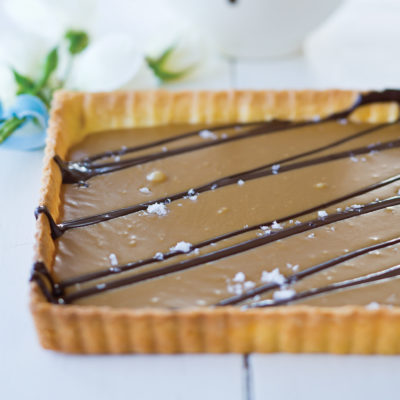 Salted caramel and chocolate tart