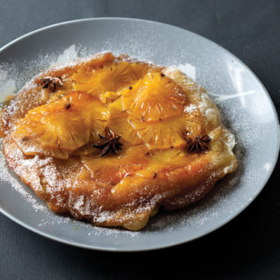 Upside-down caramel pineapple tart