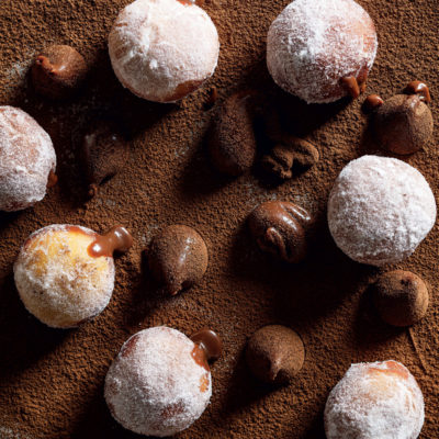 Chocolate-filled doughnuts