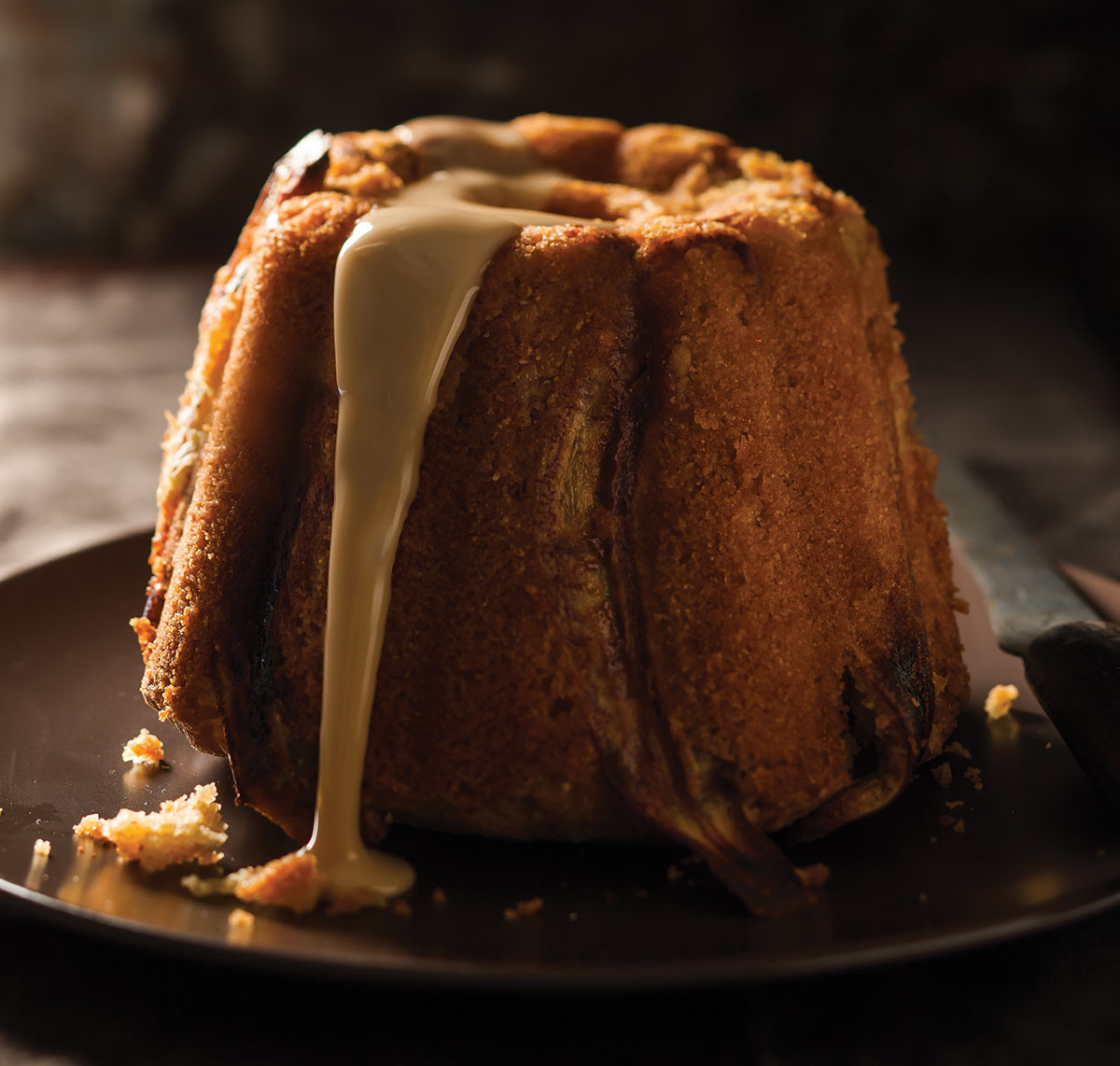 Banana-and-hazelnut-polenta-cake-with-espresso-drizzle