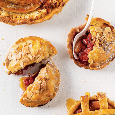 Raspberry-and-apple pies with almond crust