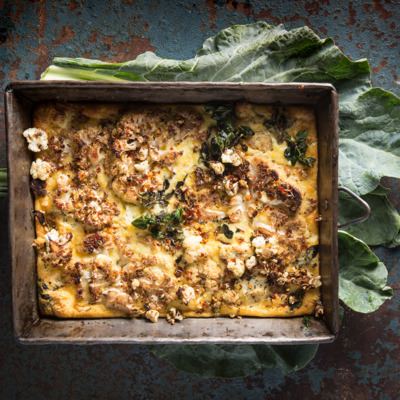 Cauliflower-and-goat's cheese frittata