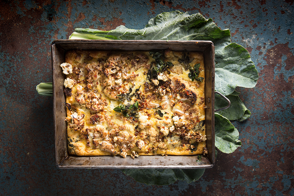 Cauliflower goats cheese frittata recipe