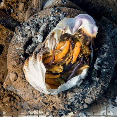 Carrots baked in coals