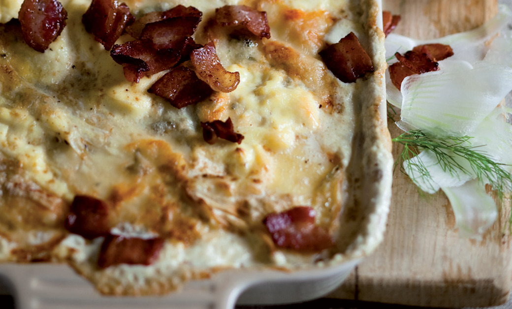 Potato bake with bacon