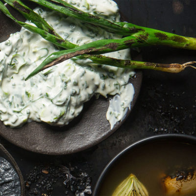 Smoky spring onion dip