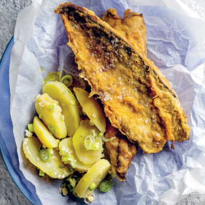 Mackerel with warm vinegared potatoes