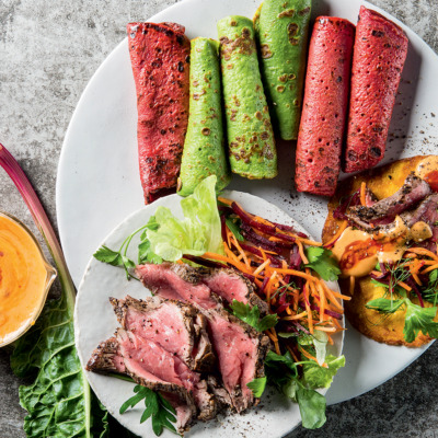 Pancake steak wraps: 1 batter 3 ways