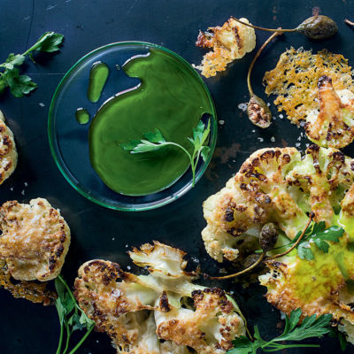 Roast cauliflower with parsley oil