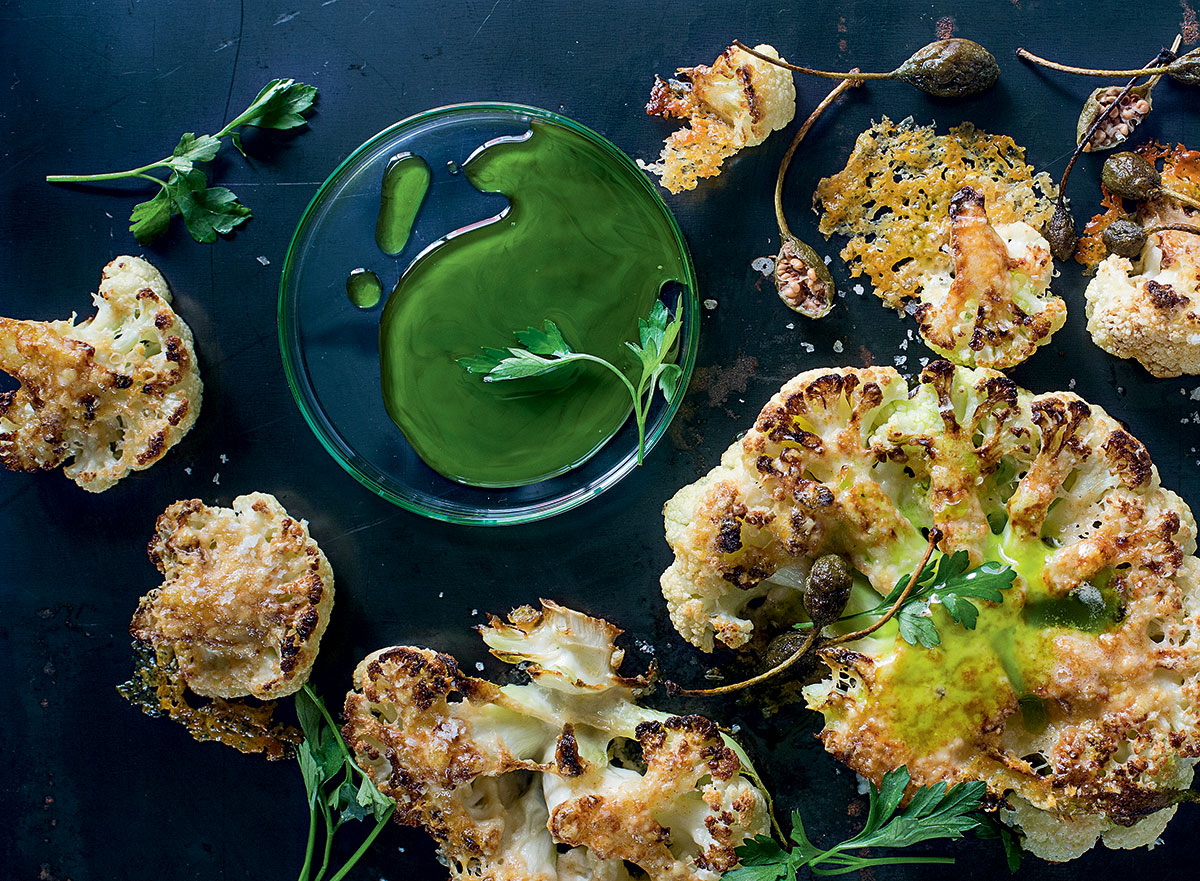 Roast cauliflower with parsley oil recipe