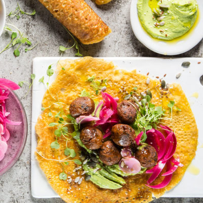 Easy dosas with falafel