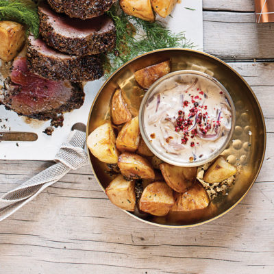 Quick crunchy potatoes with herbed salt