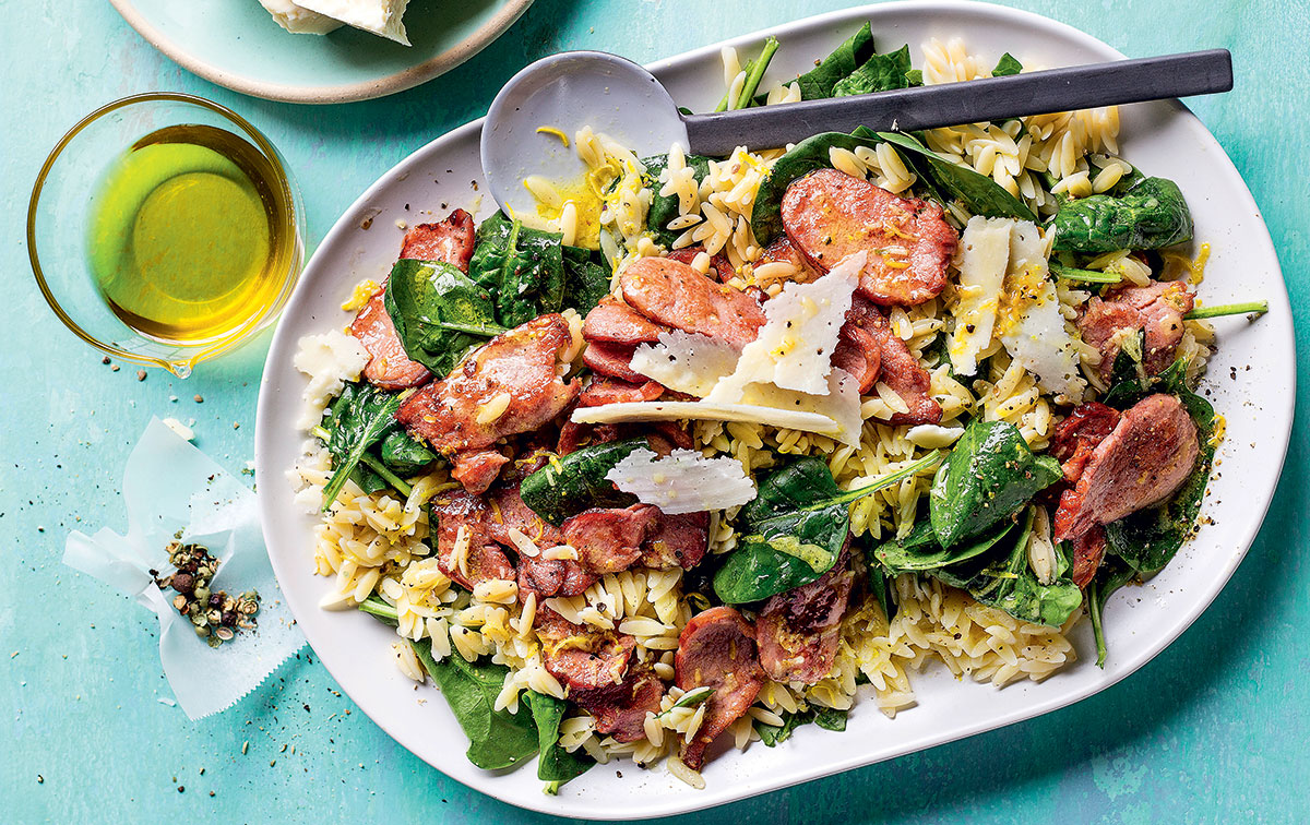 Warm smoked pork salad recipe