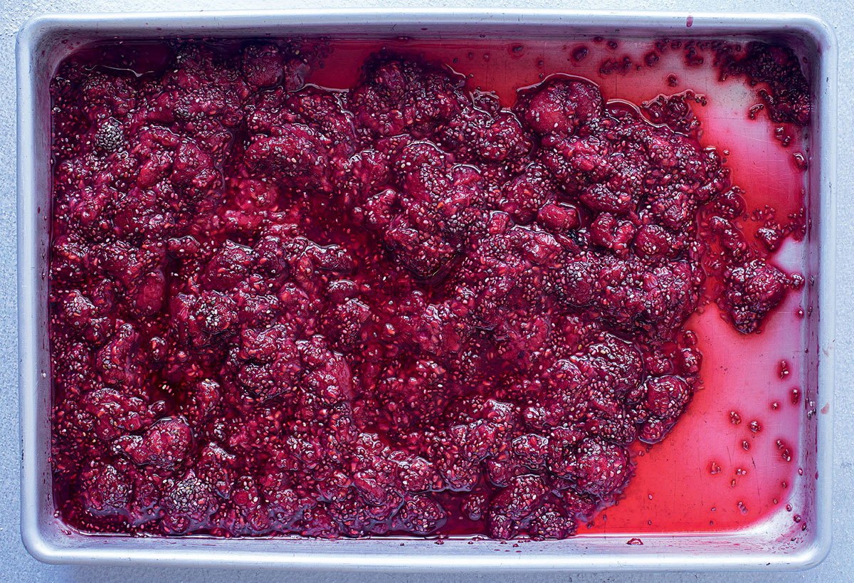 Grilled raspberry-and-chia tray jam recipe