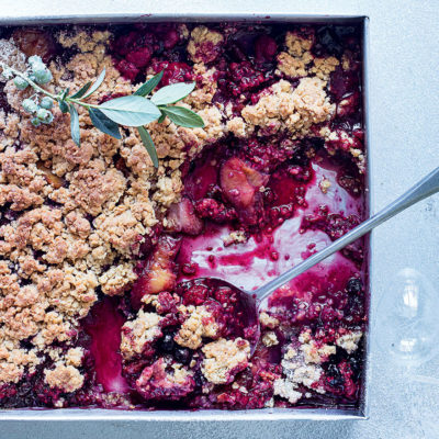 Plum-and-berry crumble