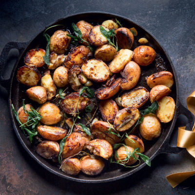 Crispy balsamic sage potatoes