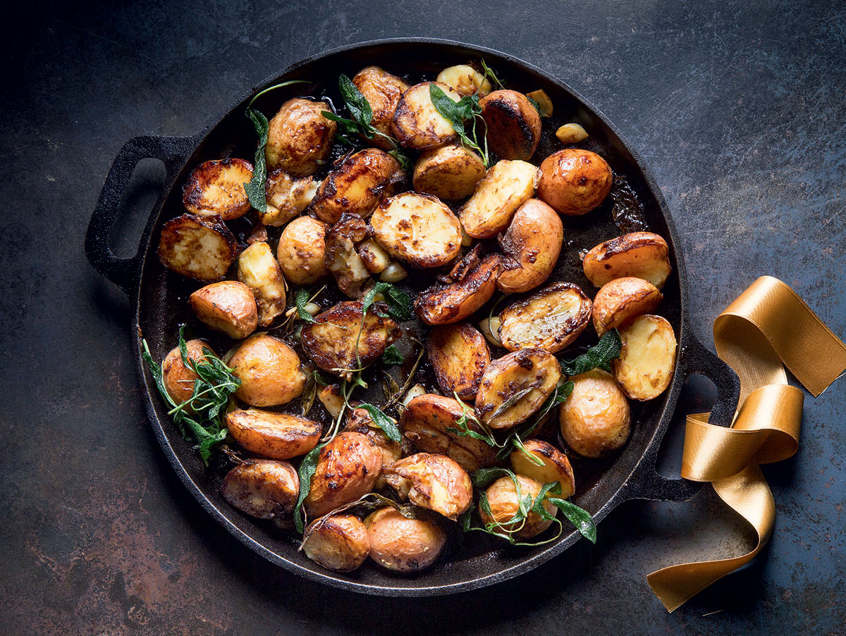 Crispy balsamic sage potatoes recipe