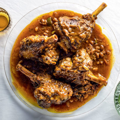 Lamb shanks with chakalaka